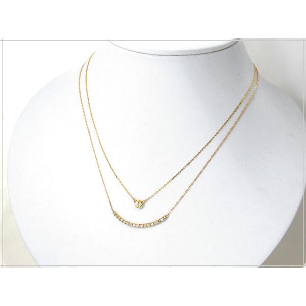 ネックレス ダイヤモンド K18YG イエローゴールド 0.3ct ライン
