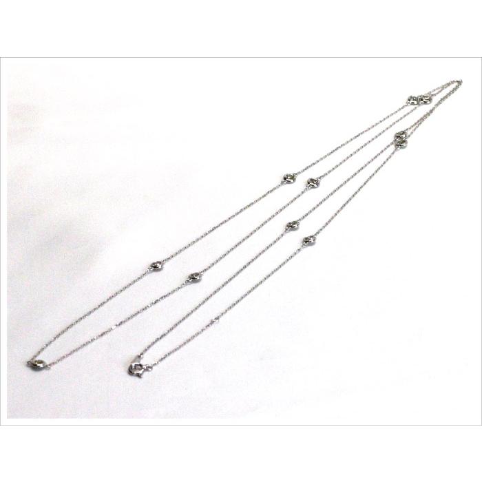 ダイヤモンド ネックレス プラチナ K18 1ct ステーションネックレス