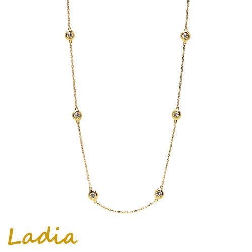 ダイヤモンド ネックレス プラチナ K18 0.7ct ステーションネックレス 