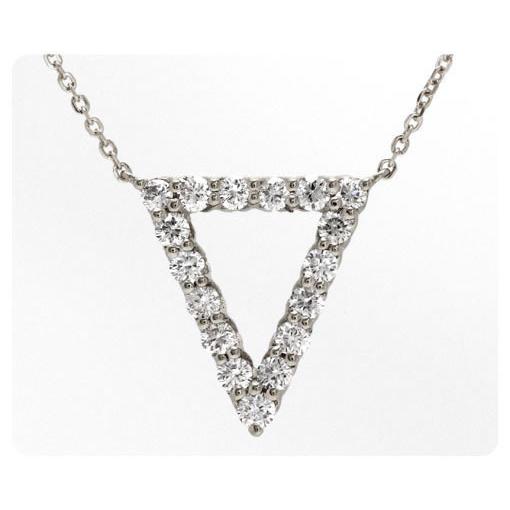 ダイヤモンド ネックレス プラチナ 0.4ct トライアングル 三角 pt900