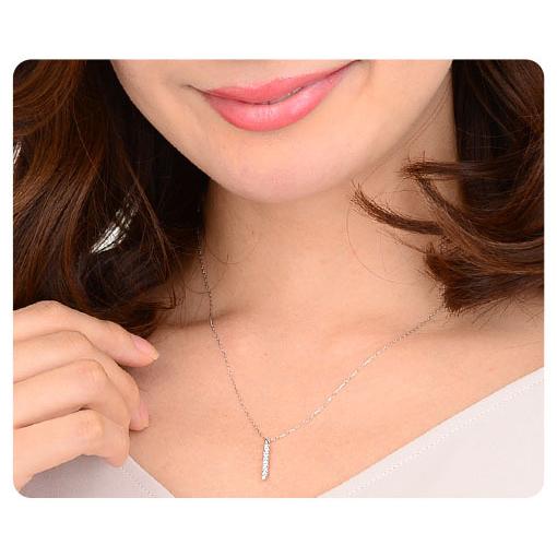 ダイヤモンド ネックレス 0.2ct プラチナ Pt900 Pt850 バー ライン 0.2 