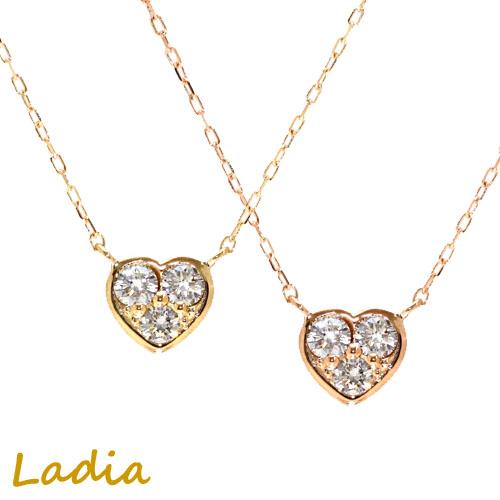 ネックレス ダイヤモンド K18YG イエローゴールド 0.2ct ハート ダイヤ 