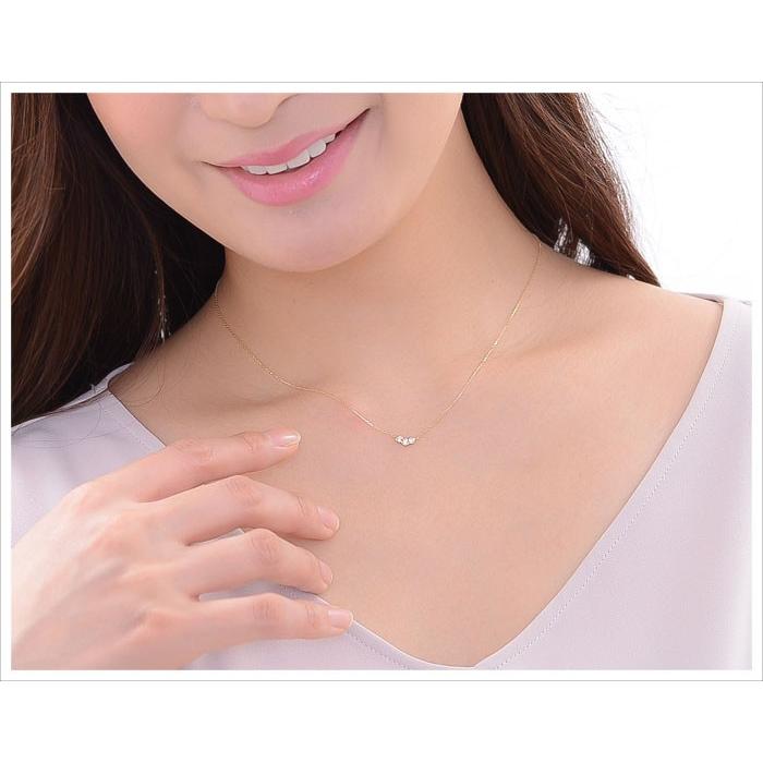 ネックレス レディース ゴールド ダイヤモンド 0.12ct K18 イエロー  