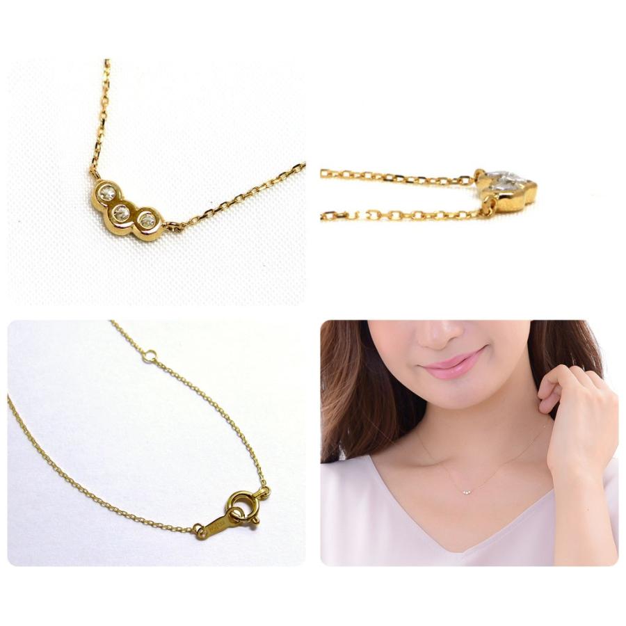 K18イエローゴールド ダイヤ0.12ct ネックレス ネックレス レディース ゴールド ダイヤモンド 0.12ct K18 イエロー