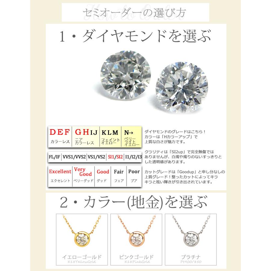 ダイヤモンド ネックレス 0.2ct D〜Hカラー SI2 Good ソーティング 一