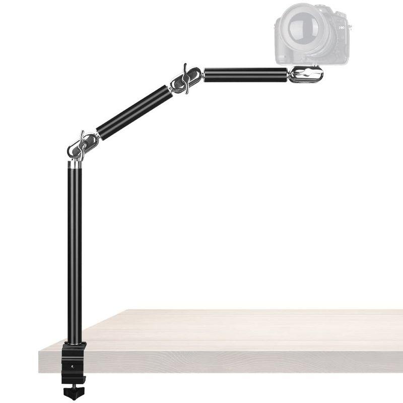 Hemmotop カメラ アーム スタンド クランプ式 高さ強化版 段階別角度調整可 プロジェクター アームスタンド 耐荷重3kgまで マジ