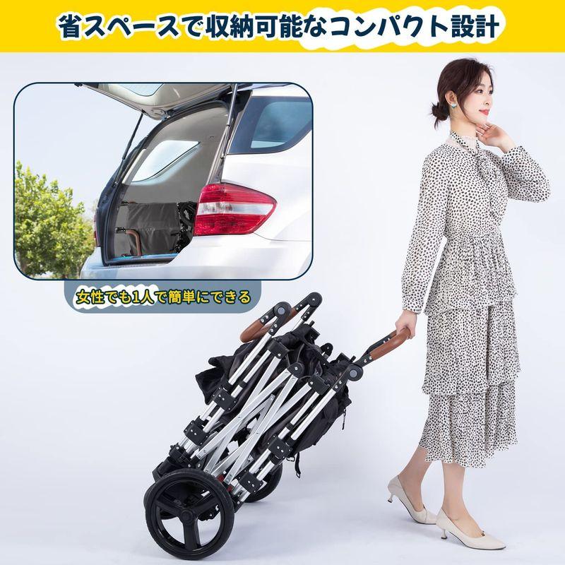Feemomストローラーワゴン 二人乗りベビーカーワゴン双子用ベビーカー