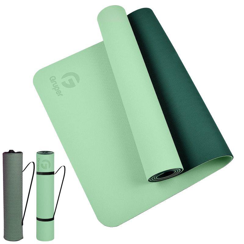 Gruper ヨガマット 6mm エクササイズマット フィットネスマット トレーニングマットTPEリング保護素材 軽量 耐久性 肌に優しい
