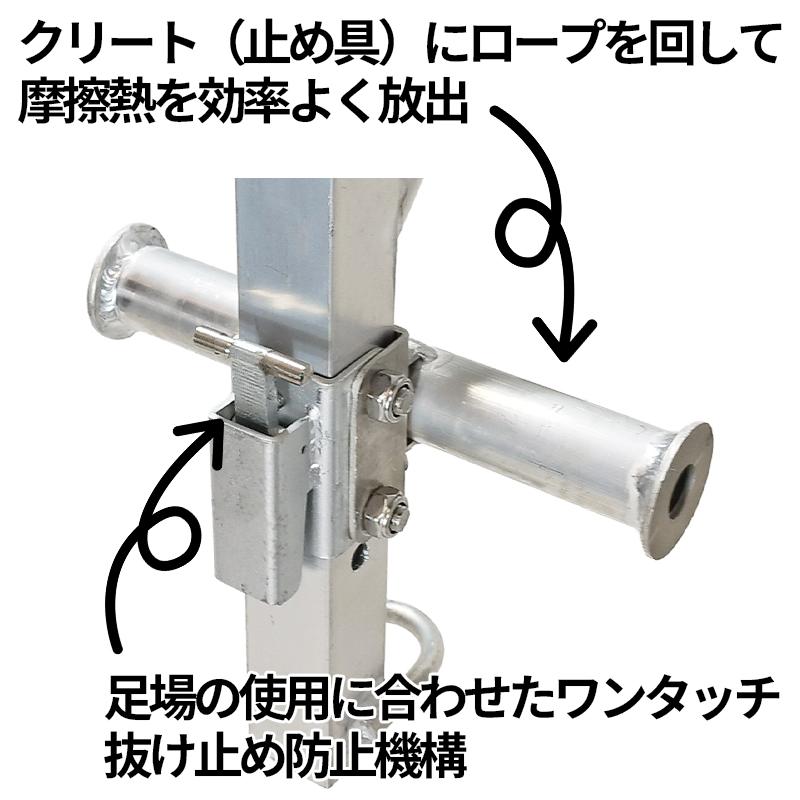 アルミプーリーブラケット くさび式足場用 A・Bタイプ選択可 PNFZ2N-K 自在金車付き Jマートオリジナル 荷揚げ 金車 足場の画像