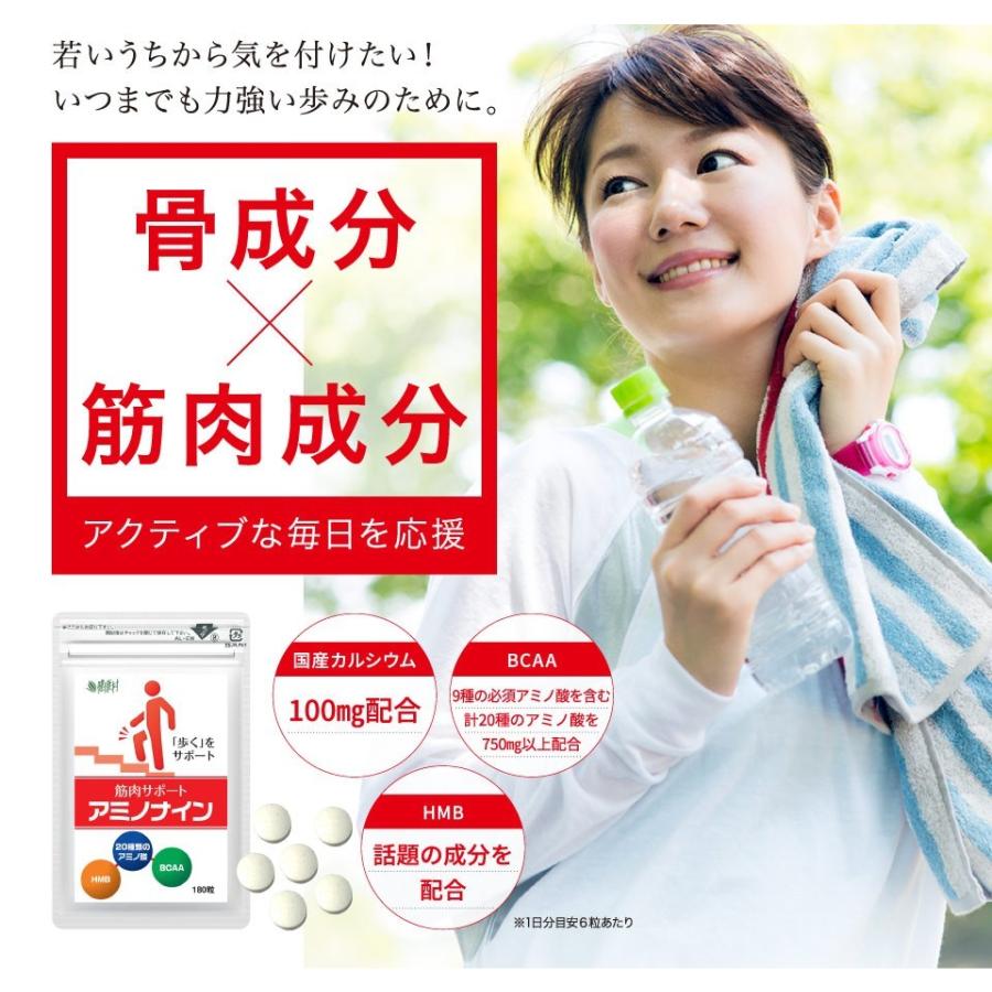 カルシウム サプリ サプリメント 必須アミノ酸 BCAA アミノナイン 180