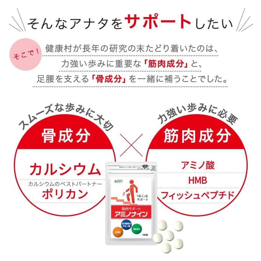 カルシウム サプリ サプリメント 必須アミノ酸 BCAA アミノナイン 180