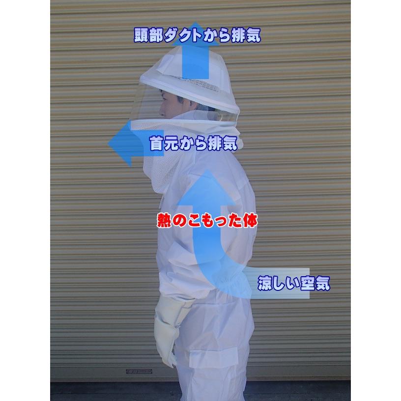 業務用蜂防護服 蜂武者 冷却ファン付き ※手袋・長靴は付属していません