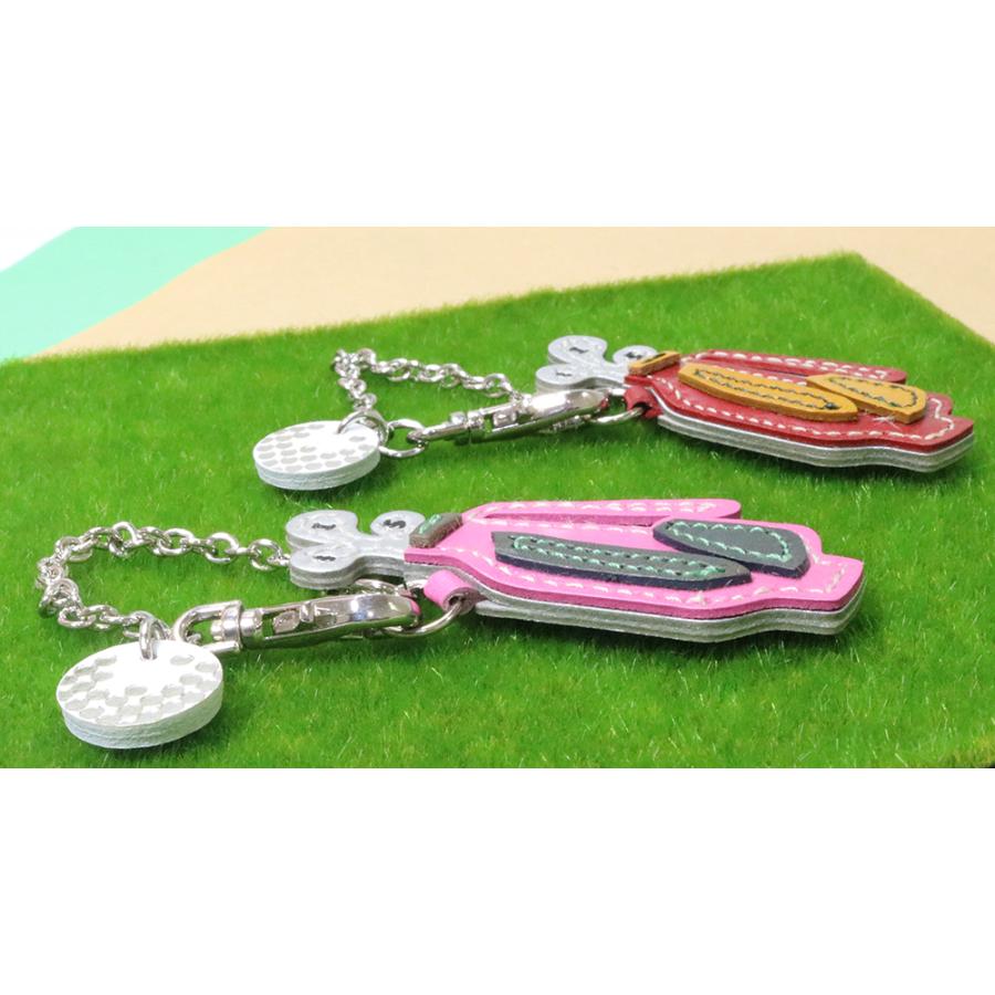 バッグチャーム　ゴルフバッグ　牛革製チェーン付き |  | 05