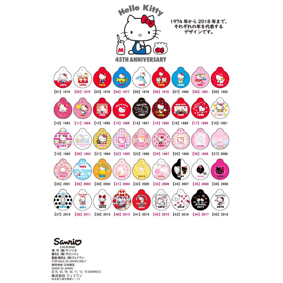 sanrio ハローキティ45周年 ヒストリカルアクリルチャーム