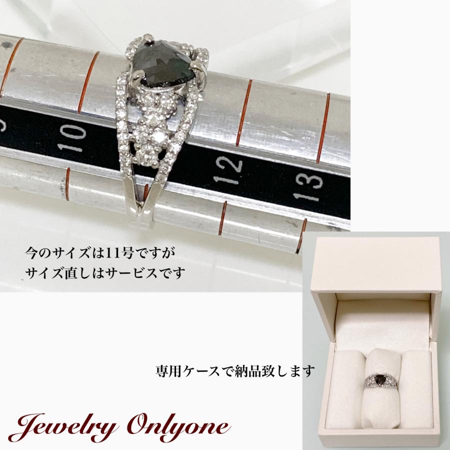 ブラックダイアモンドリング プラチナリング 0.70ct-0.50ct指輪 本物の宝石 レディースジュエリーの画像
