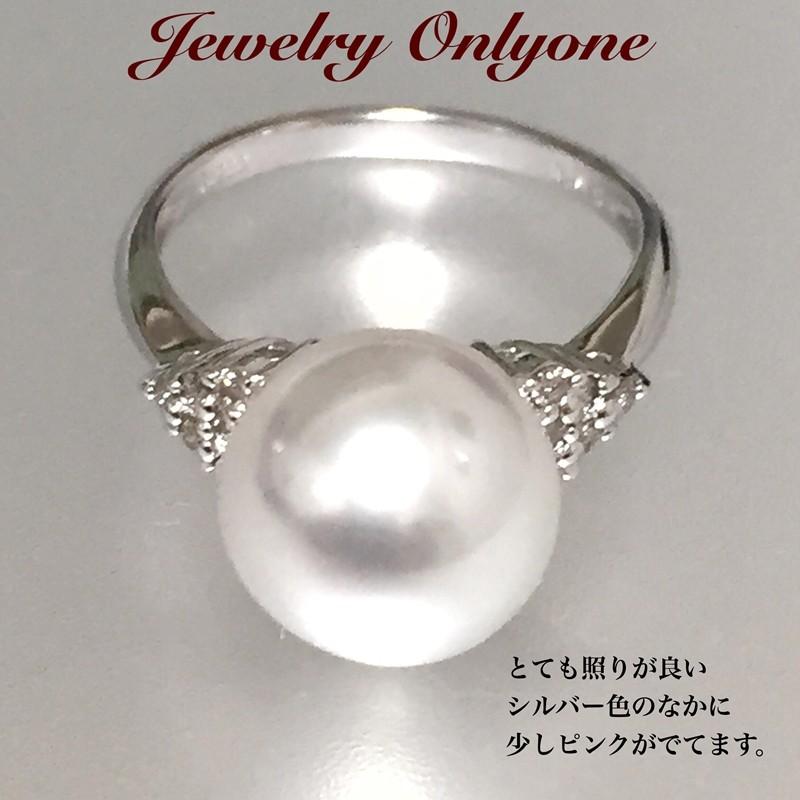 パールリング 南洋真珠プラチナリング ダイアモンド入り｜j-onlyone｜02