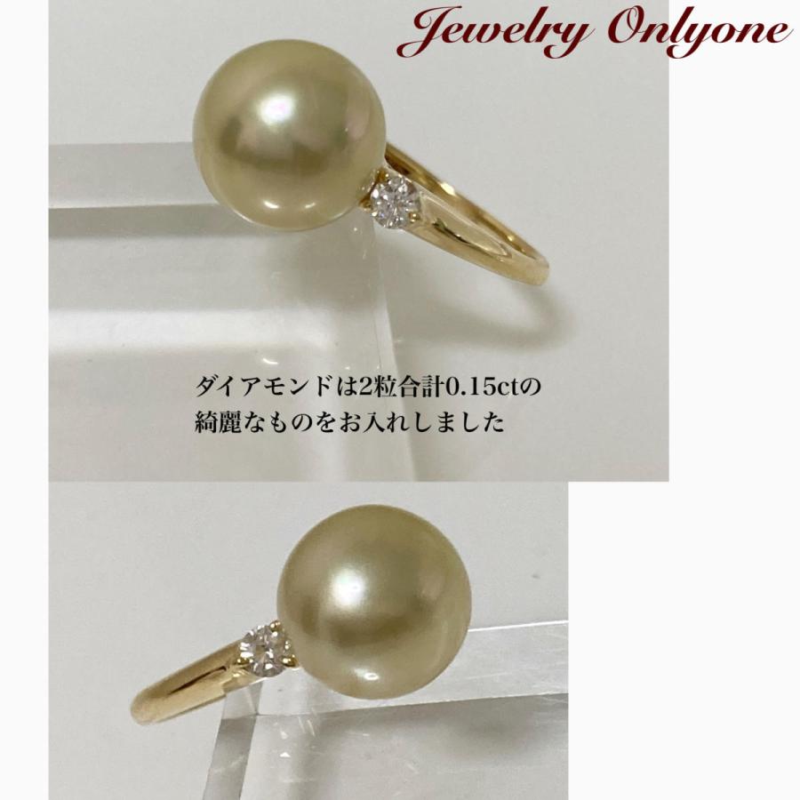 K18南洋ゴールデンパール10mmフリーサイズリング