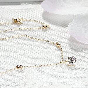 ダイヤモンド ネックレス 18金 ゴールド K18YG 18k ミラーボール 0.2 