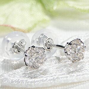 Pt900 0.50ct 一粒 ダイヤモンド ピアス プラチナ ダイヤ ひと粒