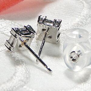 プラチナ ルビー ダイヤモンド ピアス Pt900 四角 カラーストーン