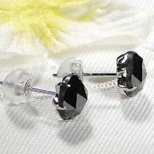 Pt900 プラチナ　ブラックダイヤピアス　計2.00ct 一粒ダイヤピアス プラチナ 2.0ct 一粒 ブラック ダイヤモンド Pt900 ピアス