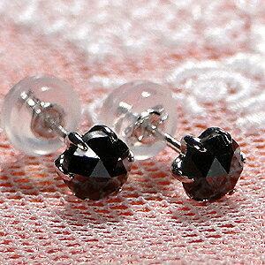 1.0ctブラックダイヤモンドピアス PT900 プラチナ 1.0ct 一粒 ブラック ダイヤモンド Pt900 ピアス