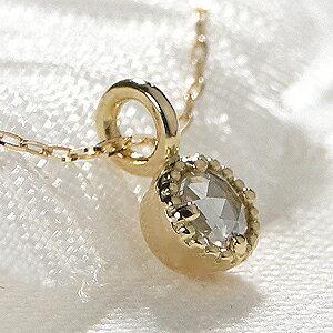 ローズカット ダイヤモンド プチ ネックレス K18YG 0.06ct