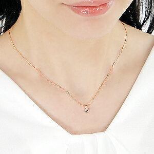 ローズカット ダイヤモンド プチ ネックレス K18PG 0.06ct