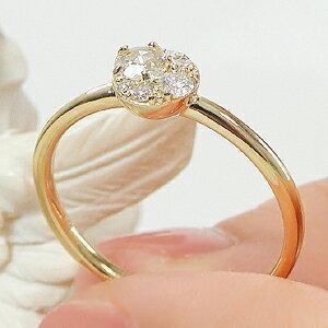 ローズカット ダイヤモンド リング K18YG 0.18ct K18 18金