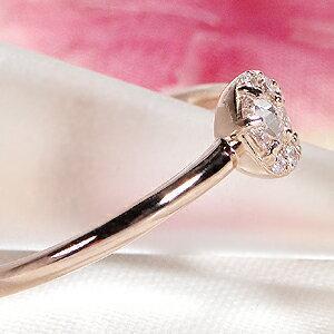 ローズカット ダイヤモンドリング K18PG 0.18ct K18 18金