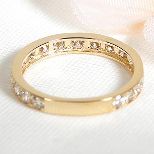 ダイヤモンドエタニティリング K18YG or K10YG 1.0ct 18金 10金 ゴールド フチあり 指輪 ハーフエタ 重ねづけ  シンプル ダイヤ 1.0カラット 330955の画像