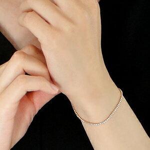 K18PG ダイヤモンド テニス ブレスレット ピンク ゴールド 約1.01ct