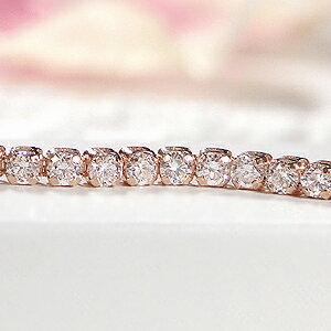 K18PG ダイヤモンド テニス ブレスレット ピンク ゴールド 約1.01ct