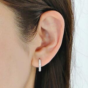 プラチナハード サファイア ダイヤモンド フープ ピアスPt950