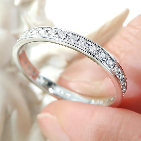 プラチナ pt900 0.3ct フチあり ダイヤモンド フルエタニティ リング 重ねづけ シンプル ダイヤ フルエタ 0.3カラット 指輪 結婚  指輪 人気 341110