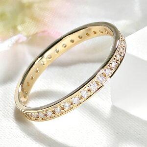 ダイヤモンド フルエタニティ リング イエローゴールド K18 YG