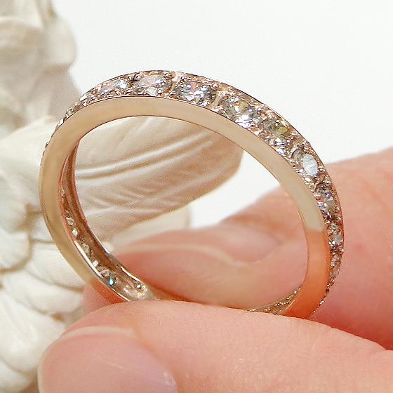ダイヤモンド エタニティ リング K18PG 0.9ct ライトブラウン