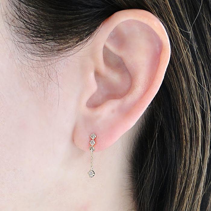 ライトブラウン ダイヤモンド ピアス K18YG 0.5ct  送料無料 18金 ダイヤモンドピアス Ｋ１８ イエローゴールド ダイヤ ピアス 人気 可愛い レディース 356440の画像