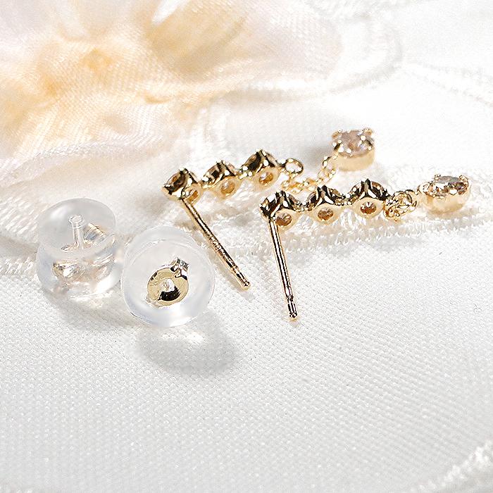 ライトブラウン ダイヤモンド ピアス K18YG 0.5ct  送料無料 18金 ダイヤモンドピアス Ｋ１８ イエローゴールド ダイヤ ピアス 人気 可愛い レディース 356440の画像