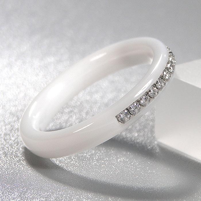 Pt900 ダイヤモンド セラミック リング 0.23ct 送料無料 エタニティ  
