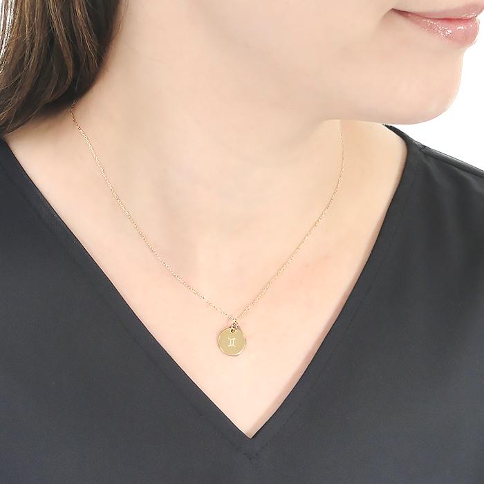 K18 星座 コイン TOP 送料無料 ゴールド ネックレス 18金 人気 可愛い