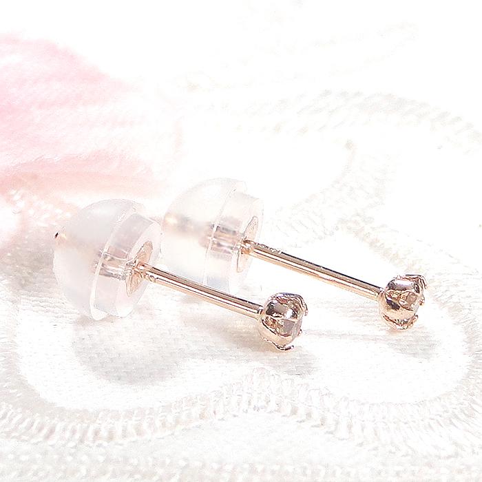 K18PG 0.10ct 一粒 ブラウンダイヤモンド スタッド ピアス 送料無料 