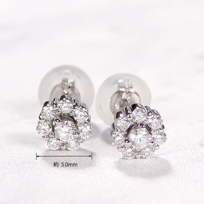 Pt900 0.22ct フラワーモチーフ ブラウンダイヤモンド スタッド ピアス 送料無料 プラチナ PT ダイヤ ダイア ダイヤモンド 花 フラワー 上品 人気 373522の画像