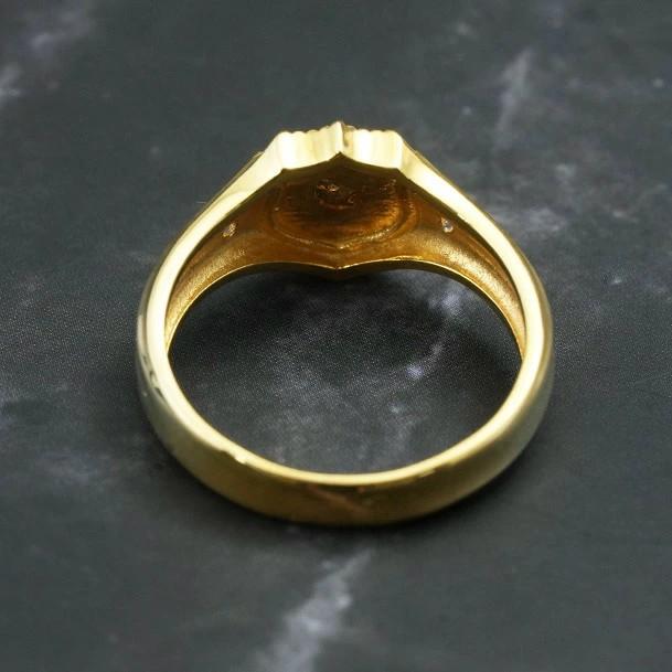 K18YG/K18PG/PT950【メンズリング】デザイン 地金リング ダイヤ 0.02ct