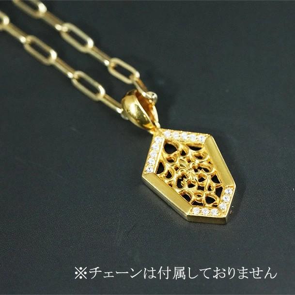 K18YG/K18PG/PT950【メンズペンダントトップ 】高品質　デザイン　地金　ダイヤ【0.08ct】ゴールドネックレス メンズジュエリー１８金 クラシカル 高級の画像