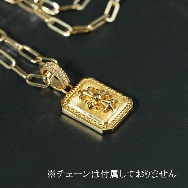 K18YG/K18PG/PT950【メンズペンダントトップ 】 高品質　デザイン　地金　ダイヤ【0.03ct】ゴールドネックレス メンズジュエリー１８金 クラシカル 高級 男性の画像