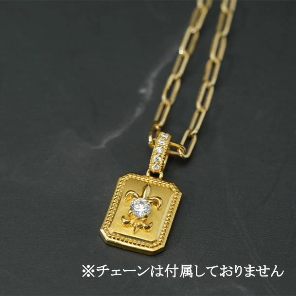 K18YG/K18PG/PT950【メンズペンダントトップ 】 高品質 デザイン 地金 ダイヤ【0.12ct】ゴールドネックレス ピンク プラチナ メンズジュエリー クラシカル 高級の画像