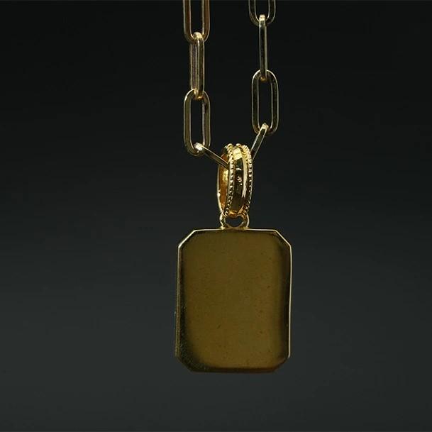 K18YG/K18PG/PT950【メンズペンダントトップ 】 高品質 デザイン 地金 ダイヤ【0.12ct】ゴールドネックレス ピンク プラチナ メンズジュエリー クラシカル 高級の画像