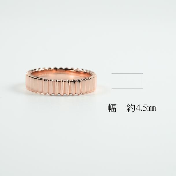 K18PG・K10PG 地金リング エタニティリング ゴールド ピンクゴールド ギザギザ スタイリッシュ じゃばら 人気 リング ゴージャス エタニティ 指輪 ジュエリーの画像