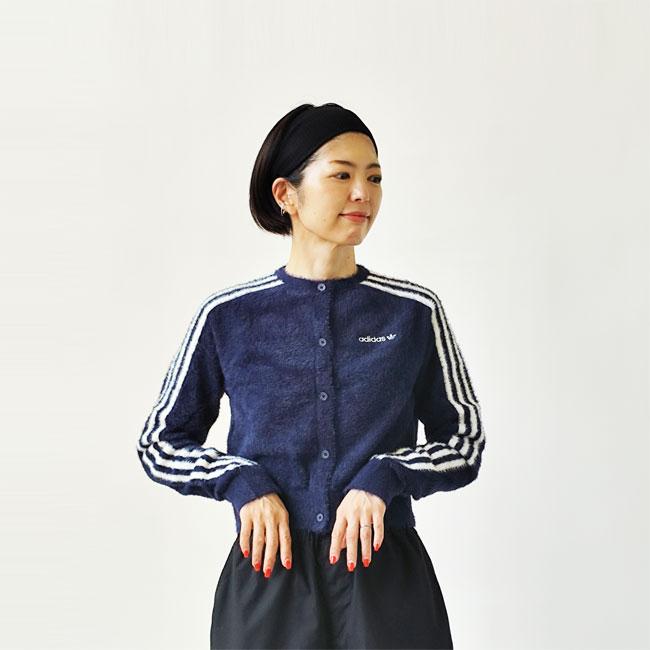 【新品未使用】adidas フラッフィー ニットカーディガン L ネイビー adidas Originals - 新品 L】りなてぃ☆アディダス フラッフィー